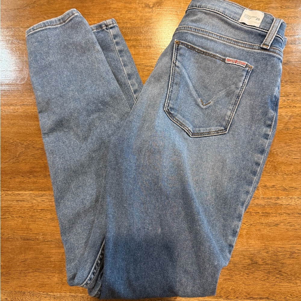 Hudson Midrise Ankle Natalie Super Skinny 28 Blue Jeans